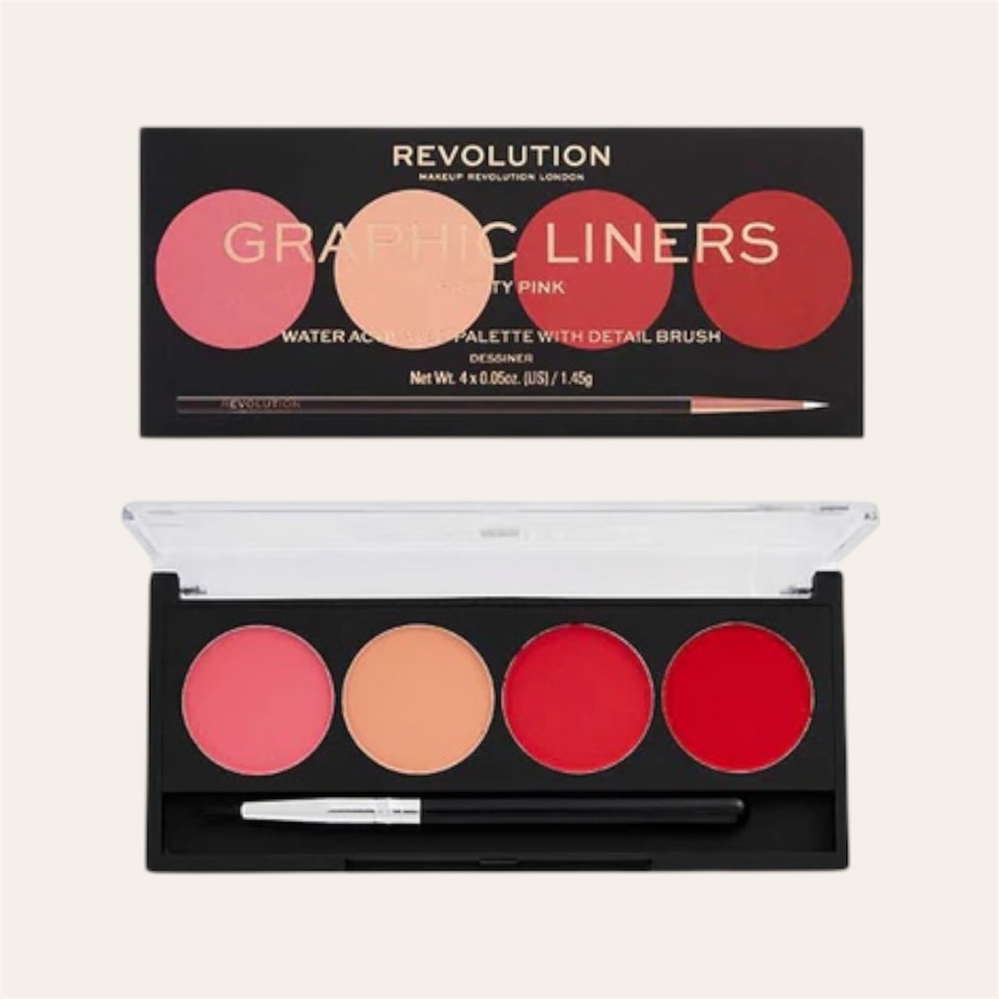 Makeup Revolution Graphic Liners Palette β Pretty Pink (Water Activated)