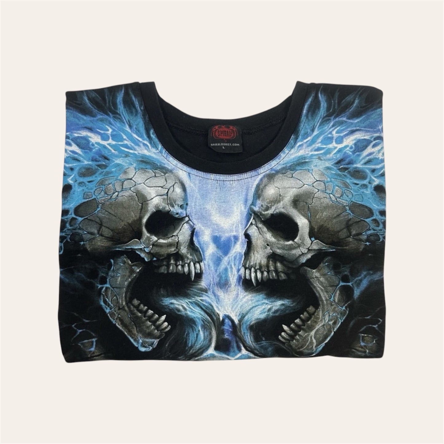 Spiral Skull Graphic T-Shirt - Large