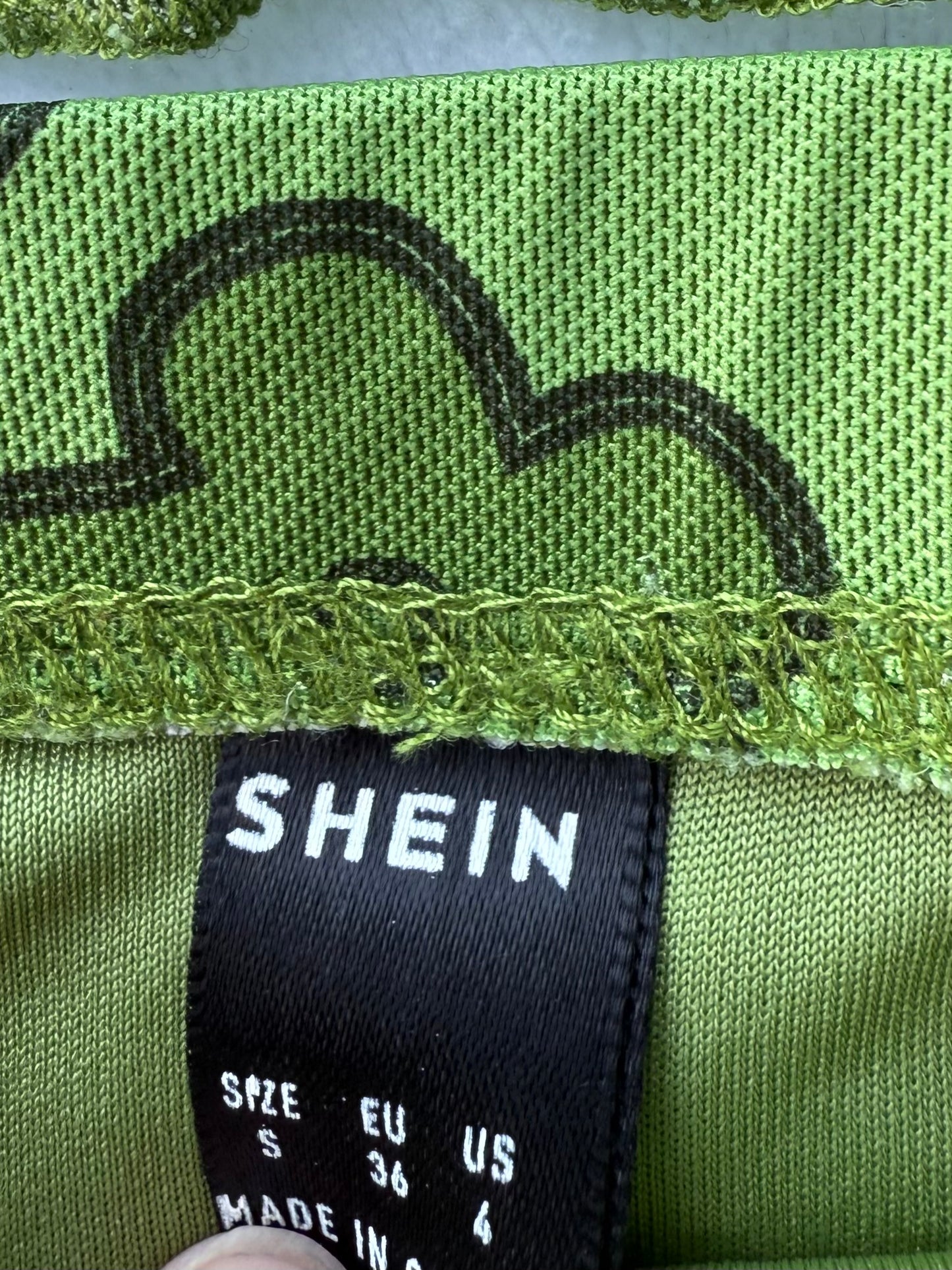 Shein Green Floral Co-Ord Set (Top & Skirt) Size Small