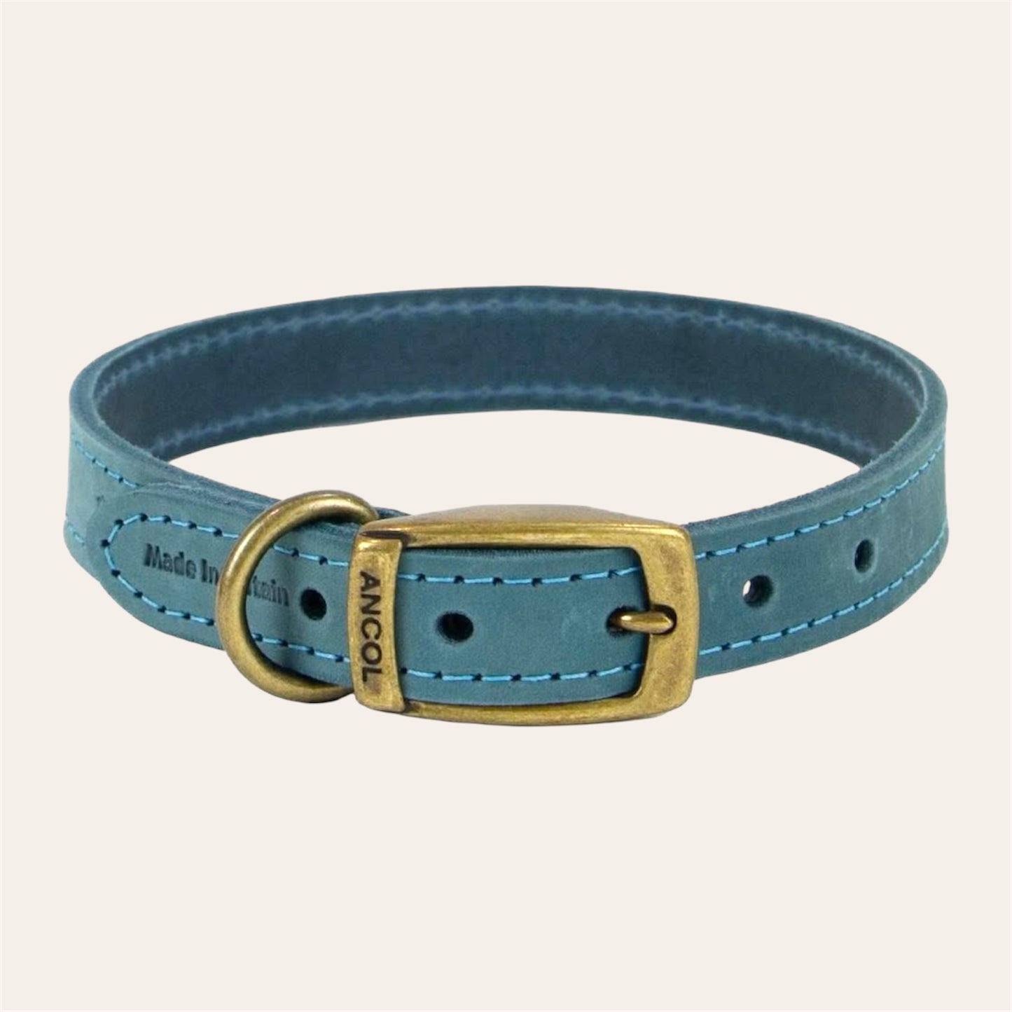 Ancol Blue Leather Dog Collar (Size 7 | 50–59cm)
