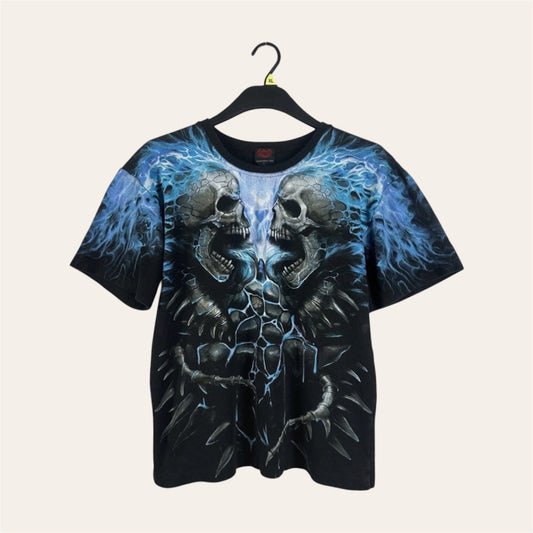 Spiral Skull Graphic T-Shirt - Large