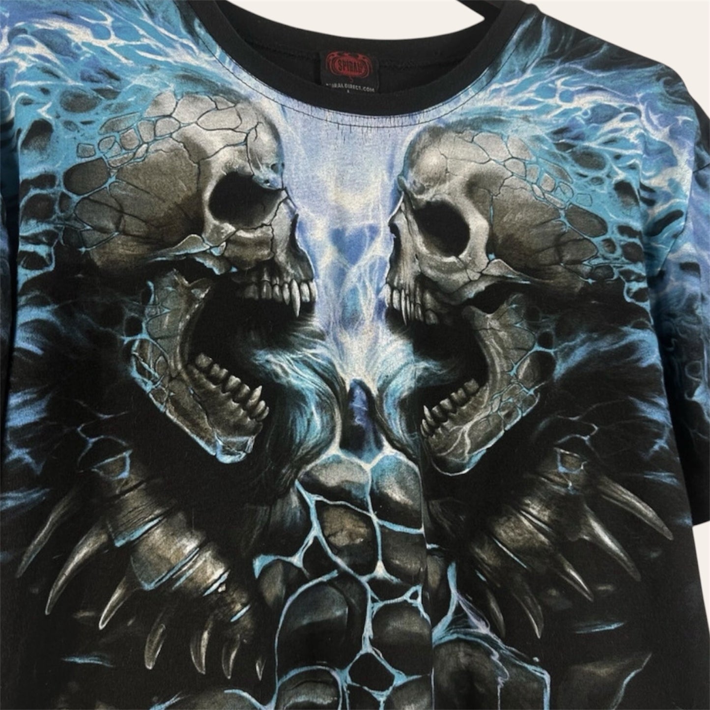 Spiral Skull Graphic T-Shirt - Large