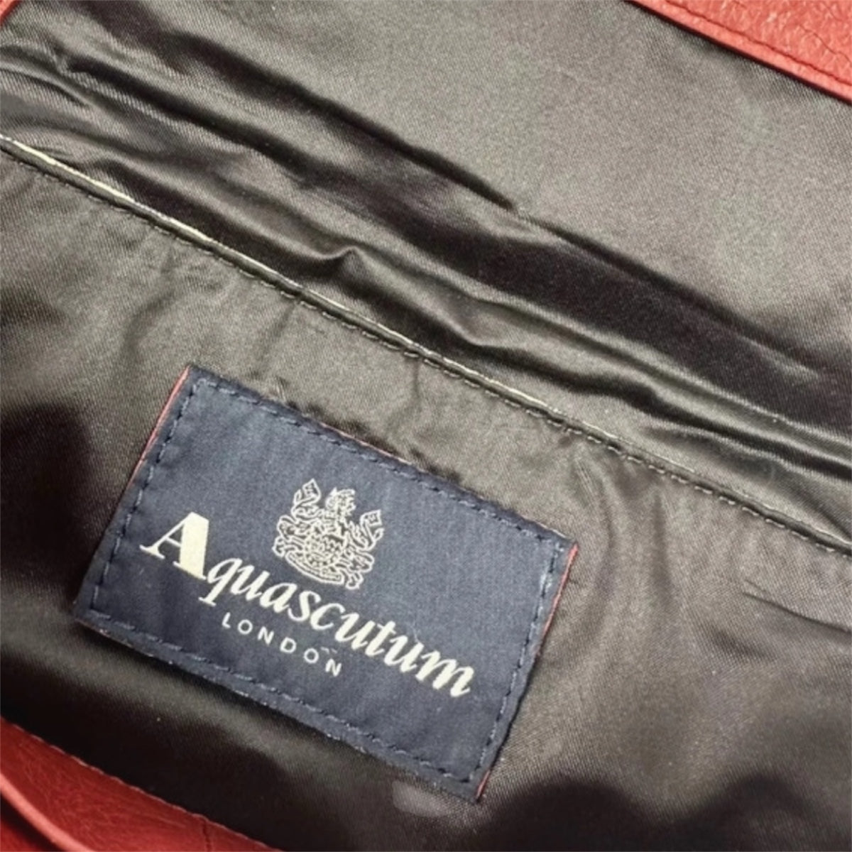 Vintage Aquascutum London Shoulder Bag Red Leather & Nova Check